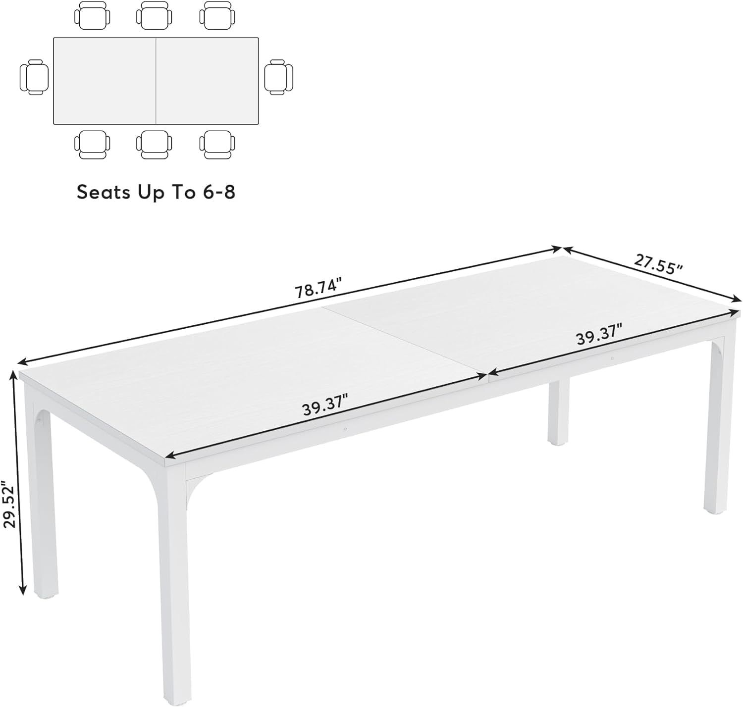 Dual Workspace Desk,Conference Table,Rectangle Computer Desk - Image 7