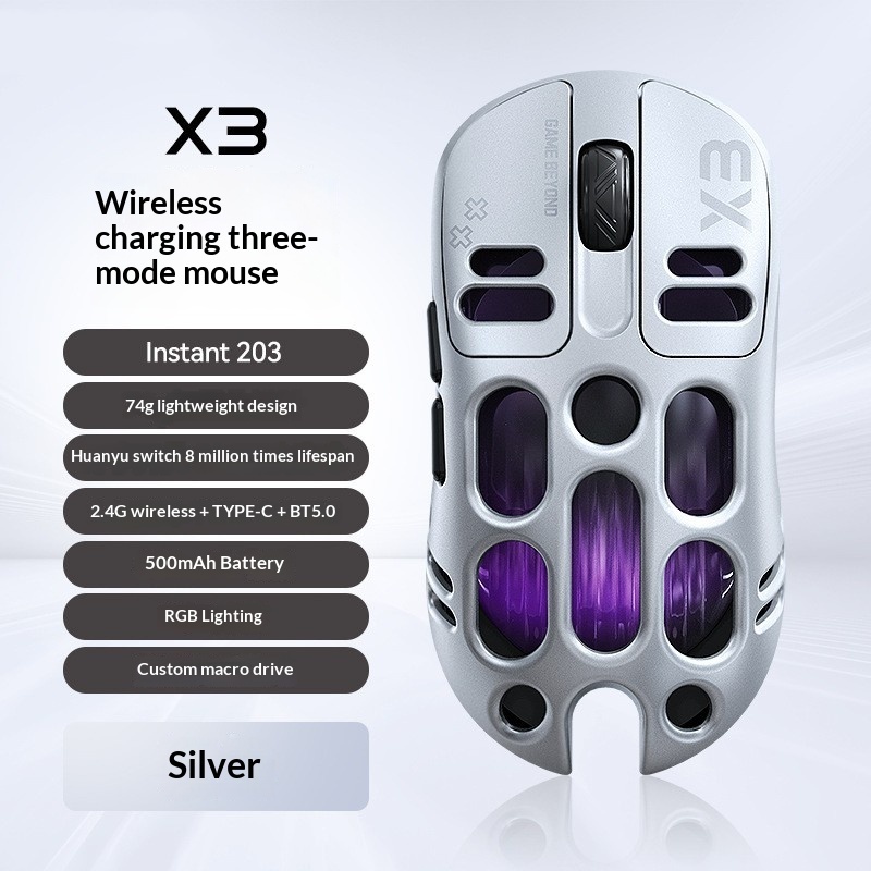 Wireless Gaming Mouse, Tri-mode Bluetooth, Rechargeable - Image 3