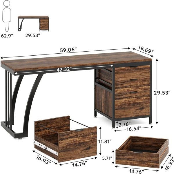 Industrial Computer Desk - Image 3