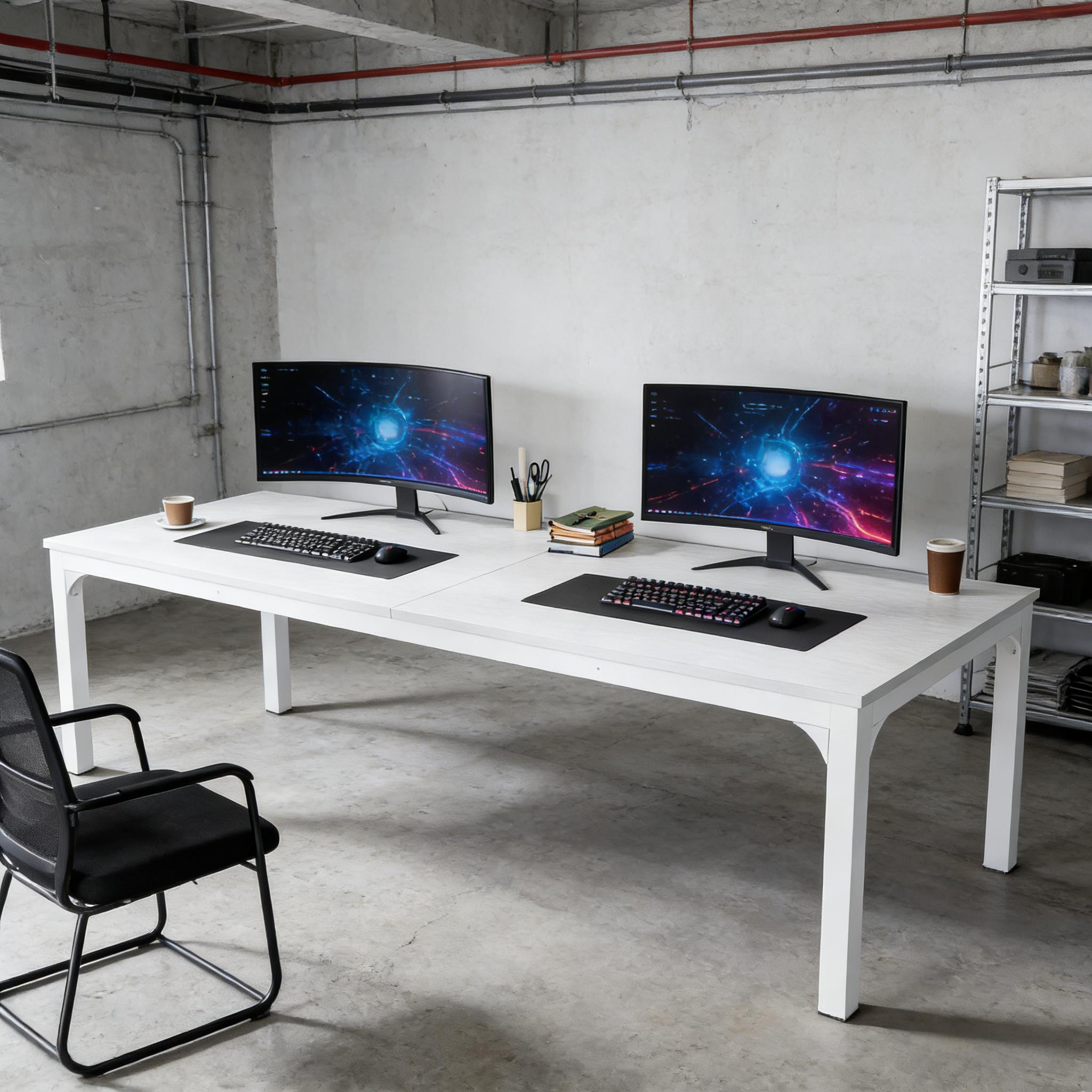 Dual Workspace Desk,Conference Table,Rectangle Computer Desk - Image 8