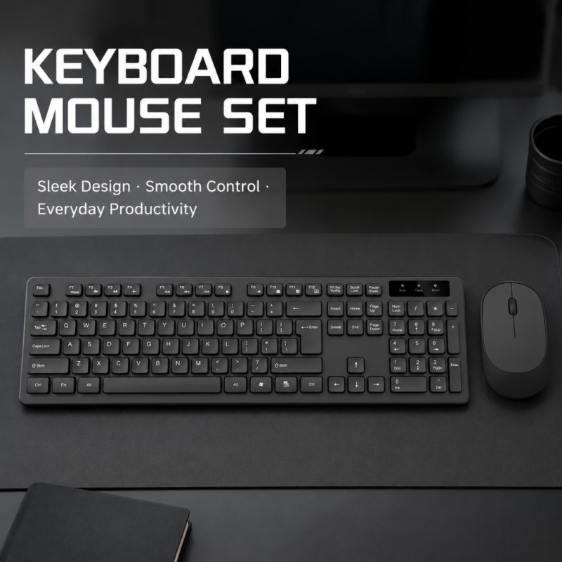 Wireless 2.4G Chocolate Keyboard And Mouse Set For Desktop And Laptop – Waterproof Wireless Keyboard And Mouse Set
