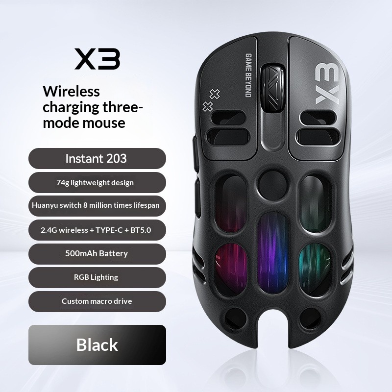 Wireless Gaming Mouse, Tri-mode Bluetooth, Rechargeable - Image 6