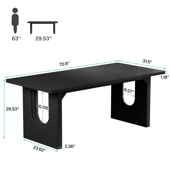 Utilitarian Modern Black Office Desk - Image 4