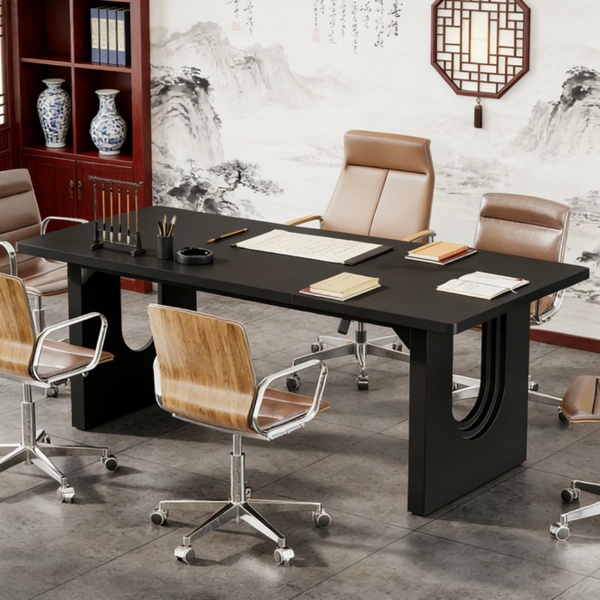 Utilitarian Modern Black Office Desk
