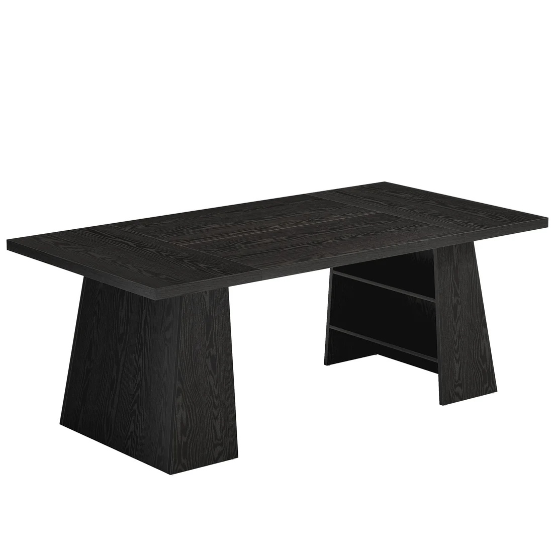 Black Office Desk with Pedestal Shelves - Image 7