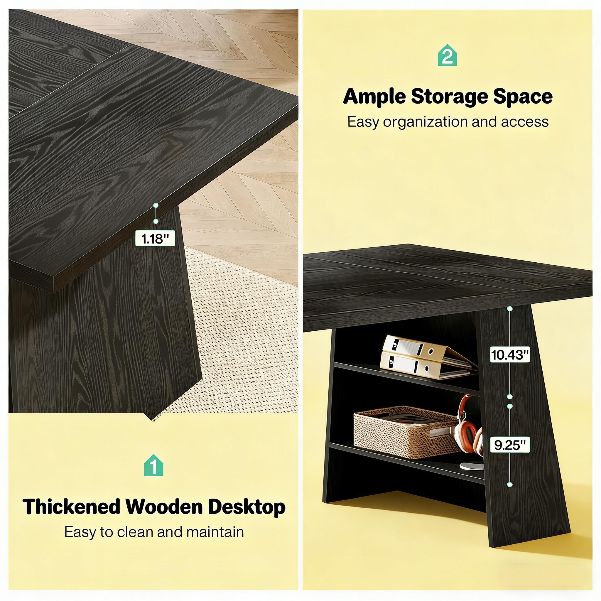 Black Office Desk with Pedestal Shelves - Image 6